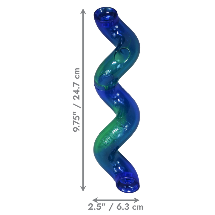 KONG Treat Spiral Stick Astd Small Dog Toy, dimensions