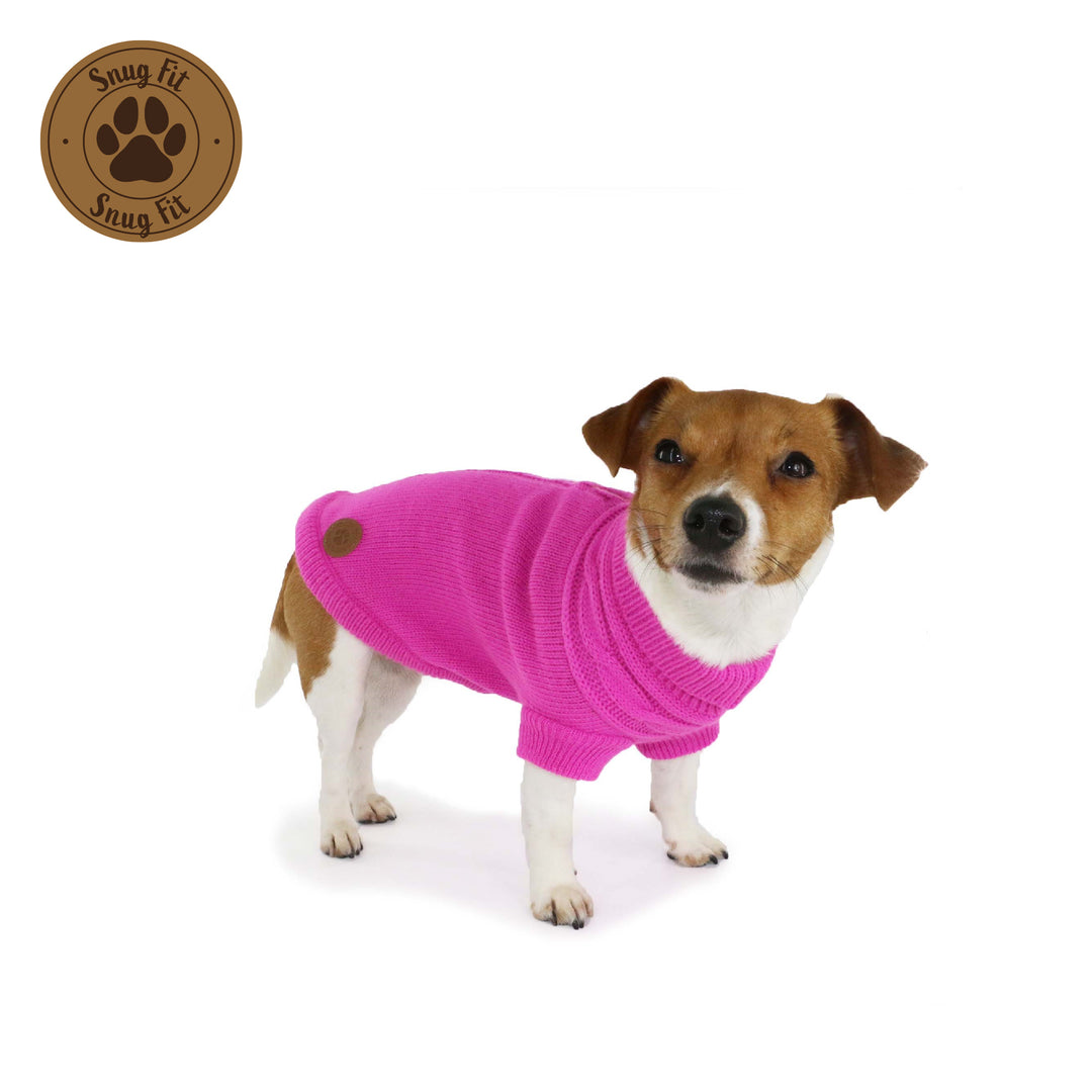 Ancol Pink Cable Knit Jumper Medium