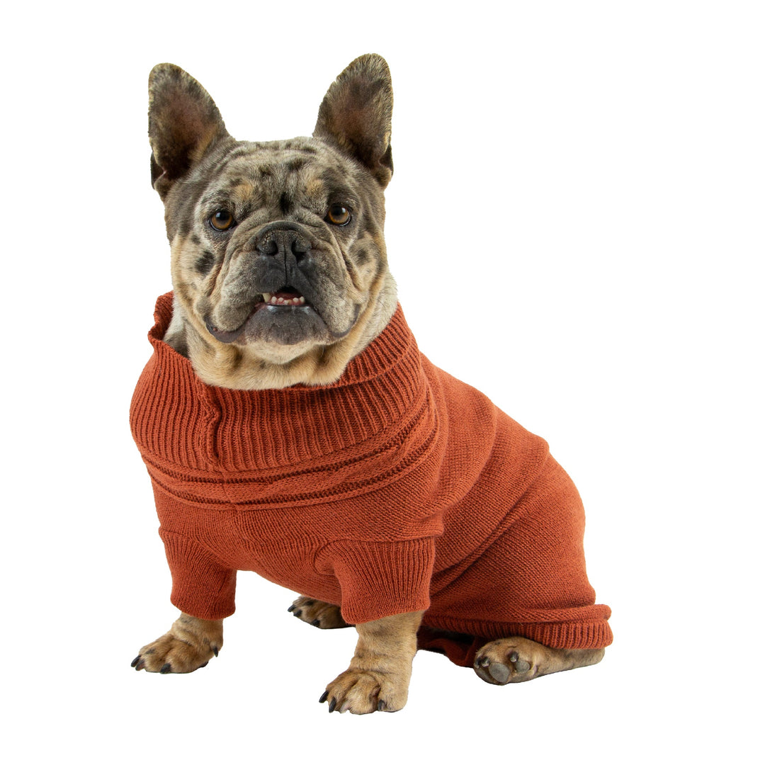 Ancol terracotta cable knit dog jumper, large