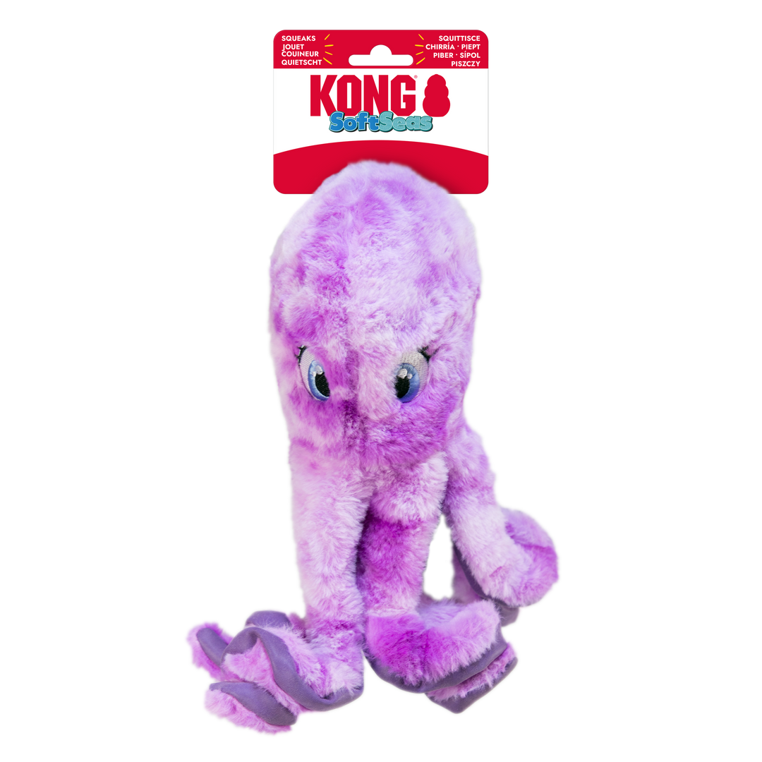 KONG Softseas Octopus Large Dog Toy, in packaging