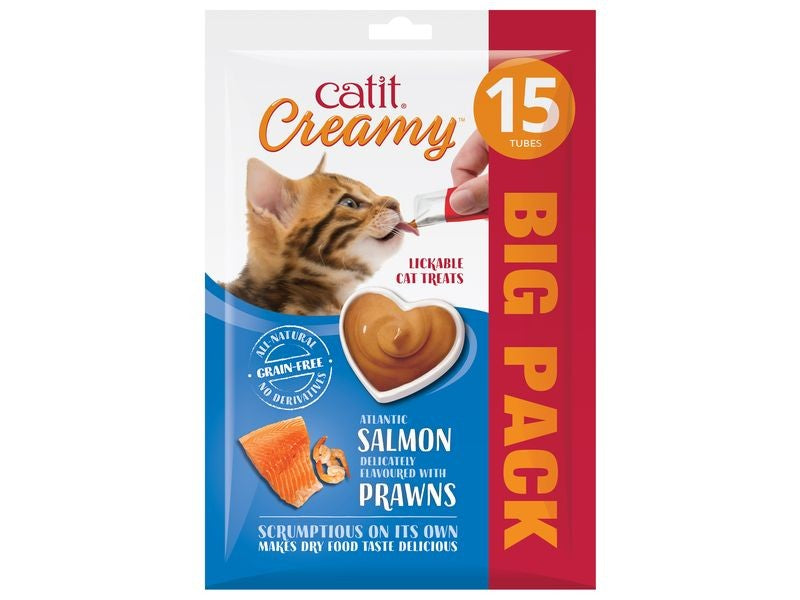 Hagen Catit Creamy Treats Salm&amp;Prawn 15PK Cat Treat