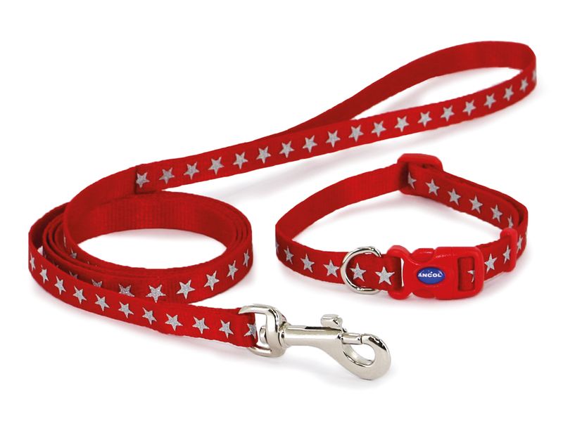 Ancol Reflective Star Red Collar Lead SET20-30 (Dog) 
