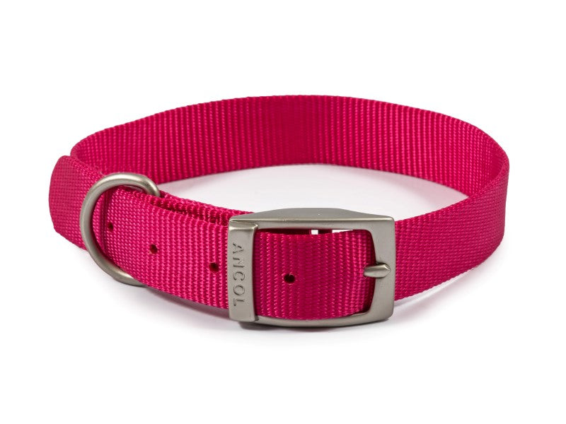 Ancol Viva Nylon Collar Raspberry 46cm Size 4 