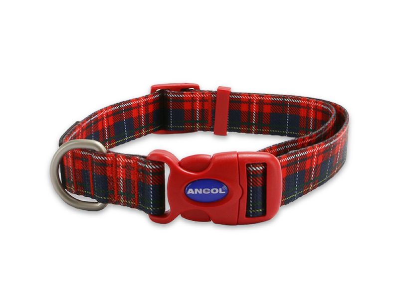 Ancol Soho Tartan Nylon Adj Collar Size 5-9 