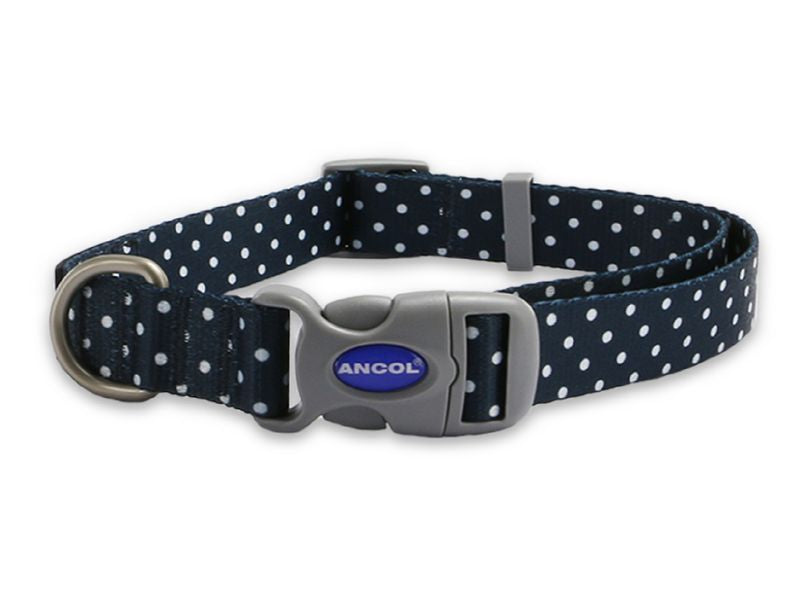 Ancol Soho Polka Dot Nylon Adj Collar Size 5-9 