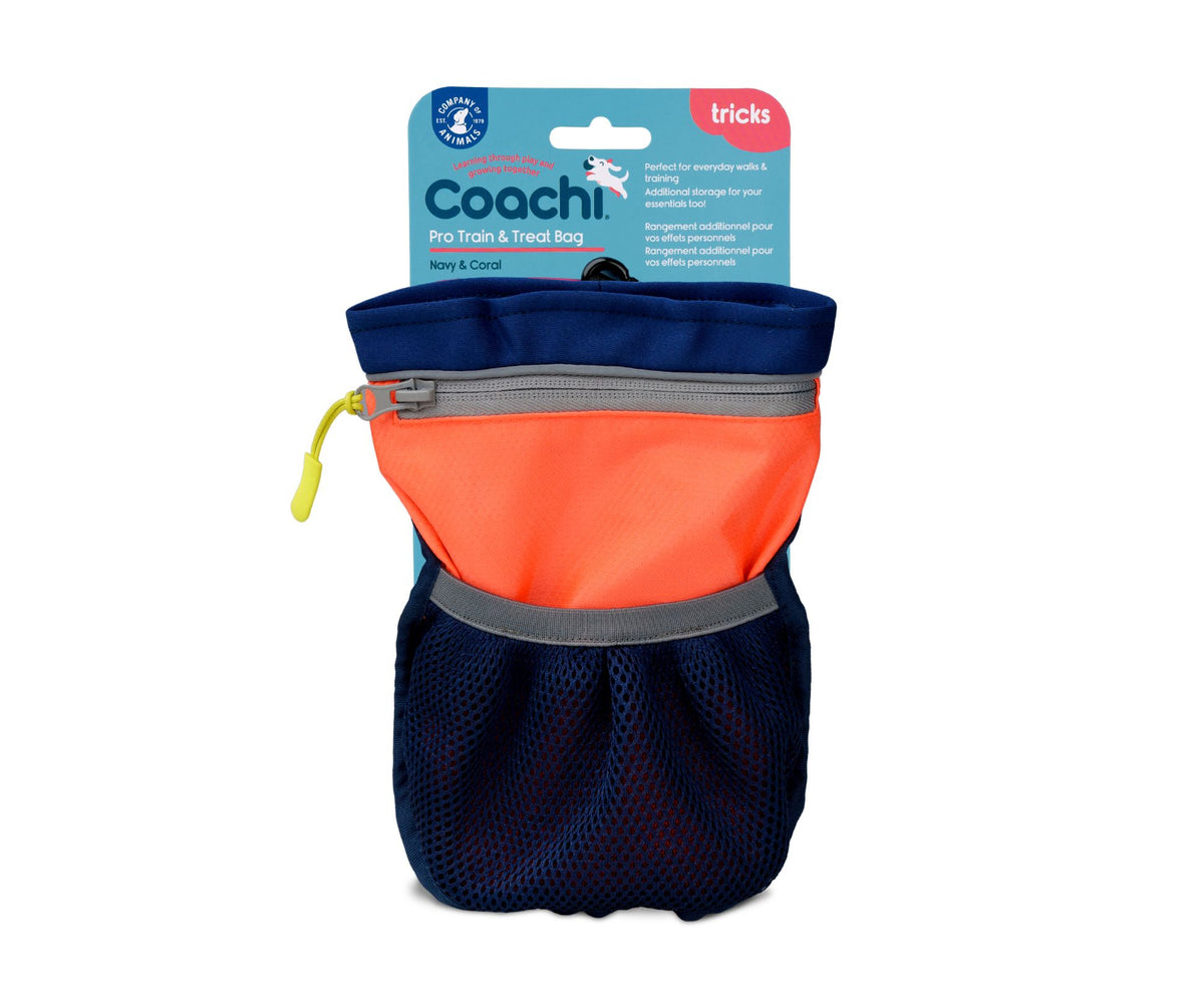 Company of Animals Coachi Train and Treat Bag Navy and Coral