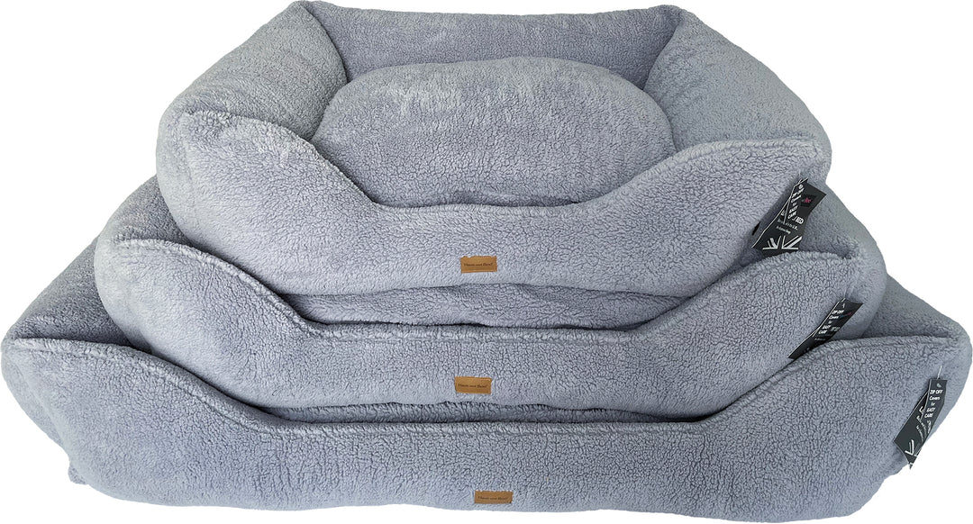Hem &amp; Boo supersoft rectangular dog bed, dark grey
