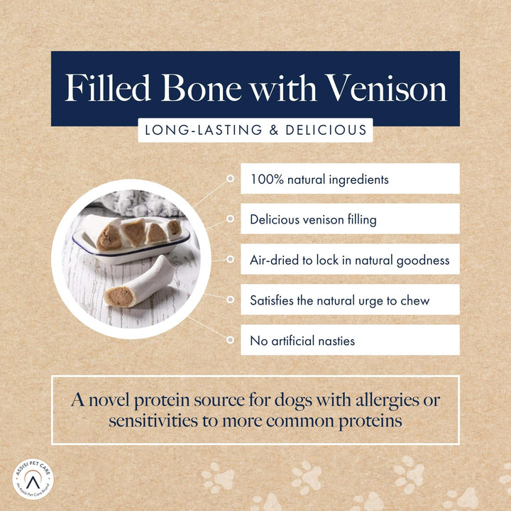Hollings Venison Filled Bone Dog Treat, view 3