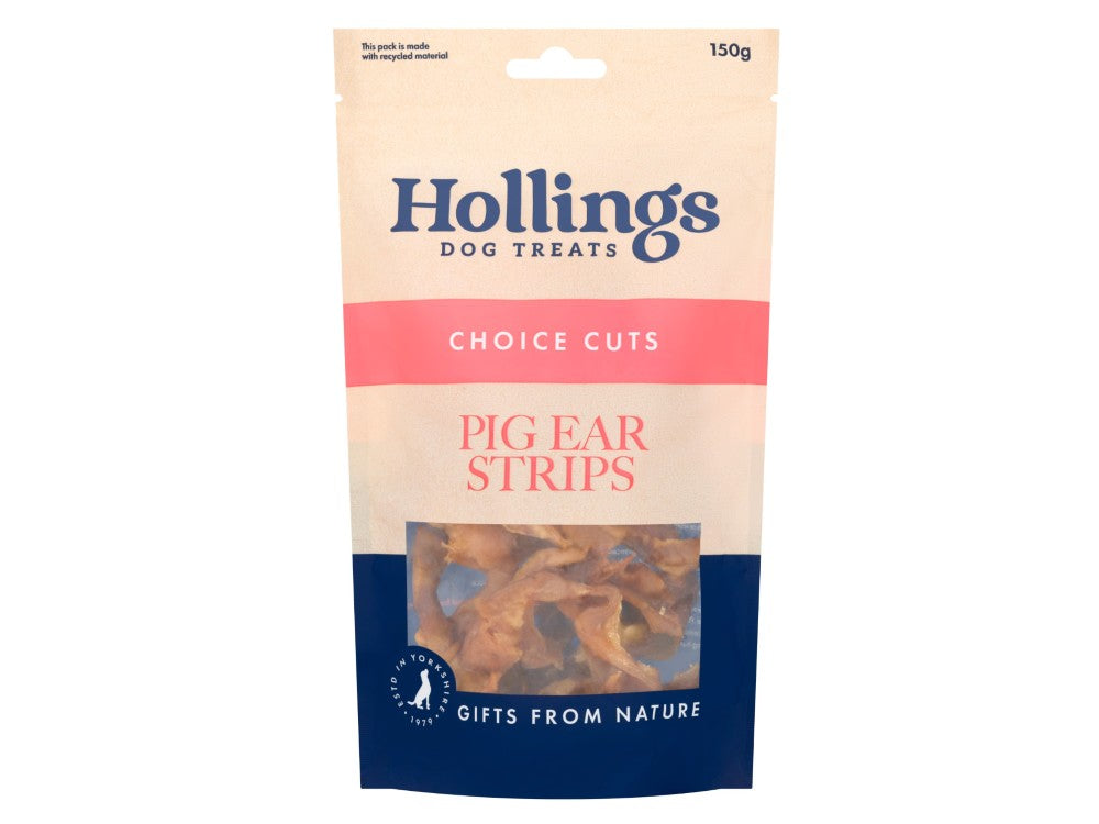 Hollings Pig Ear Strips 150g