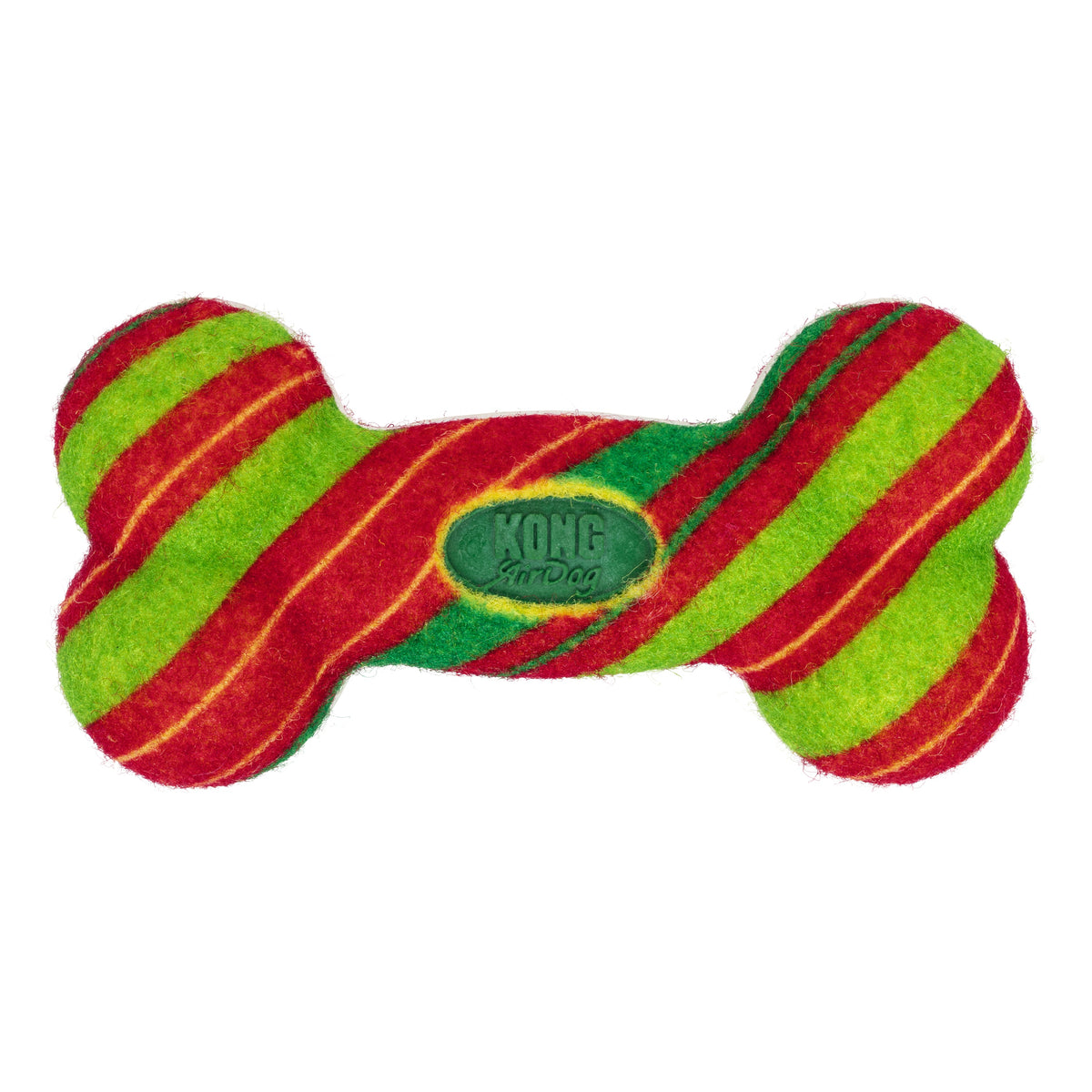 KONG Holiday AirDog Squeaker Bone Stripe Small, Christmas dog toy