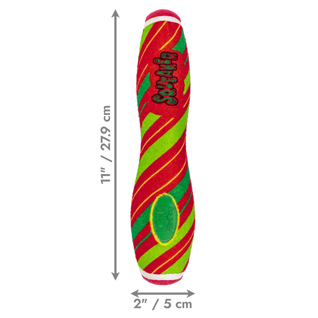 KONG Holiday AirDog Squeaker Stick Stripe Large, Christmas dog toy