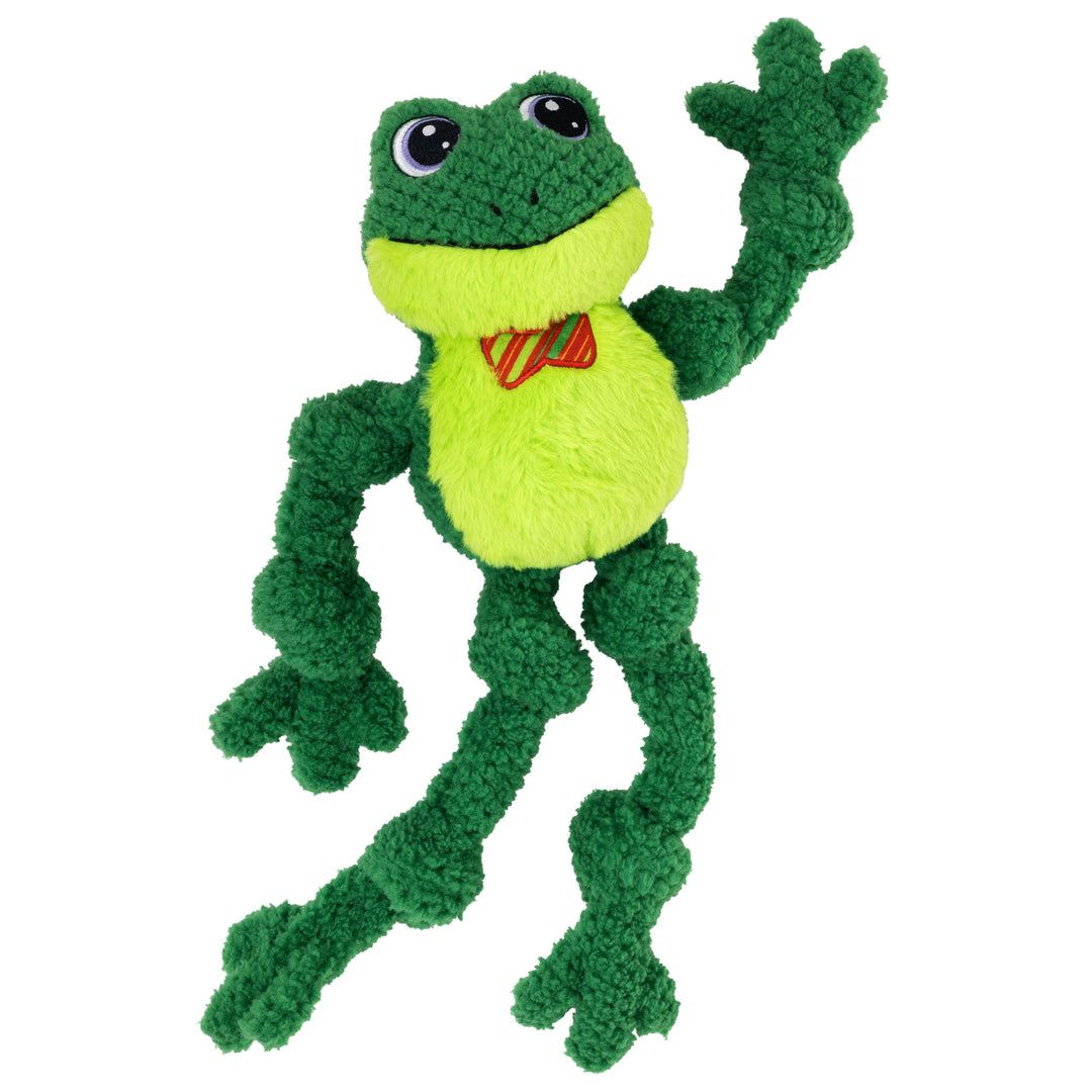 KONG Holiday Knots Bow Tie Frog Large XL, Christmas dog toy