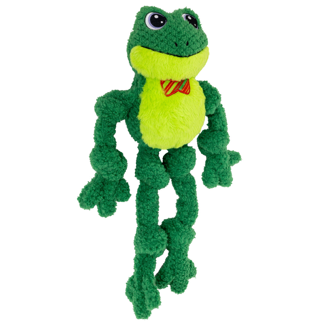 KONG Holiday Knots Bow Tie Frog Large XL, Christmas dog toy