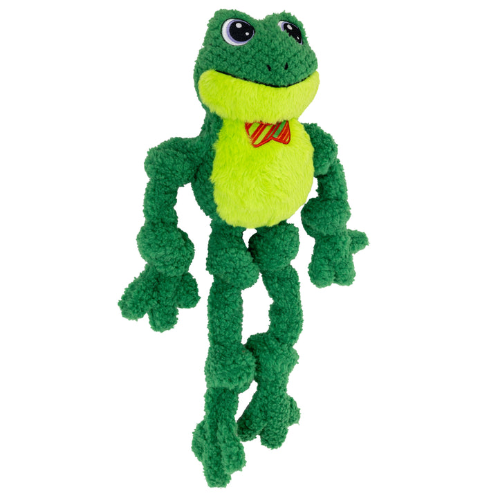 KONG Holiday Knots Bow Tie Frog Large XL, Christmas dog toy