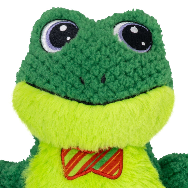 KONG Holiday Knots Bow Tie Frog Large XL, Christmas dog toy