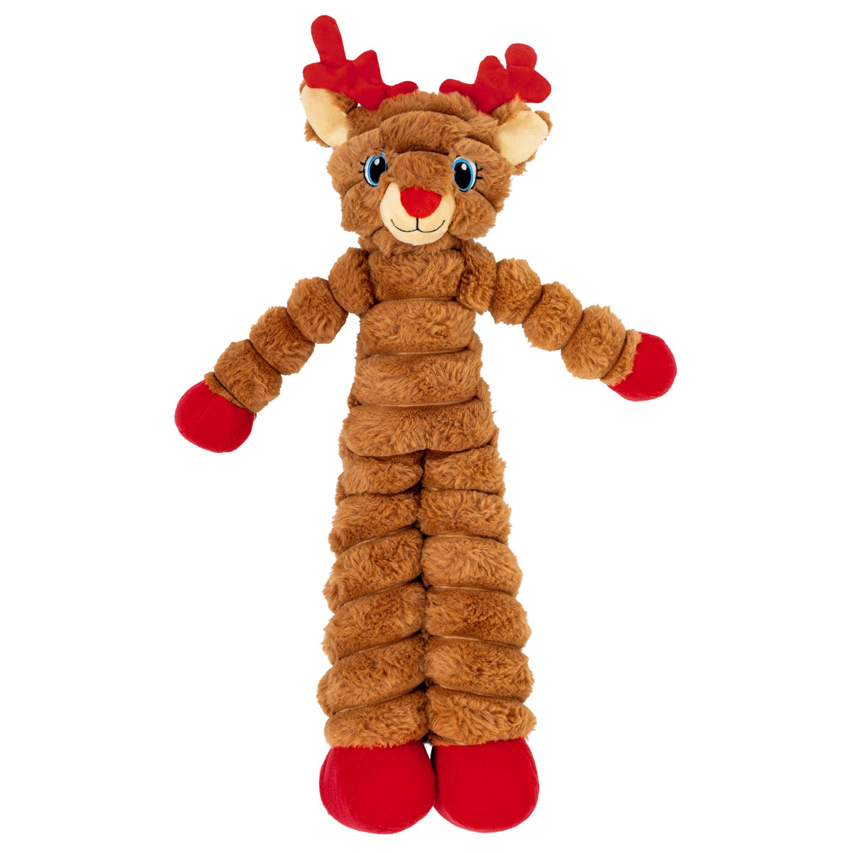 KONG Holiday Shakers Crumples Reindeer Red XL, Christmas dog toy
