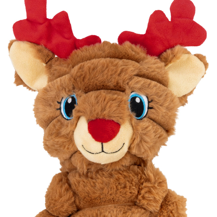 KONG Holiday Shakers Crumples Reindeer Red XL, Christmas dog toy