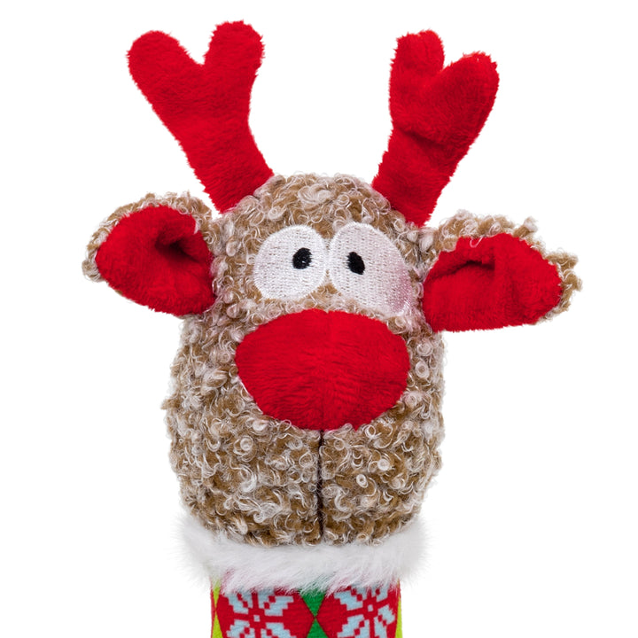 KONG Holiday Shakers Luvs Argyle Reindeer Medium, Christmas dog toy
