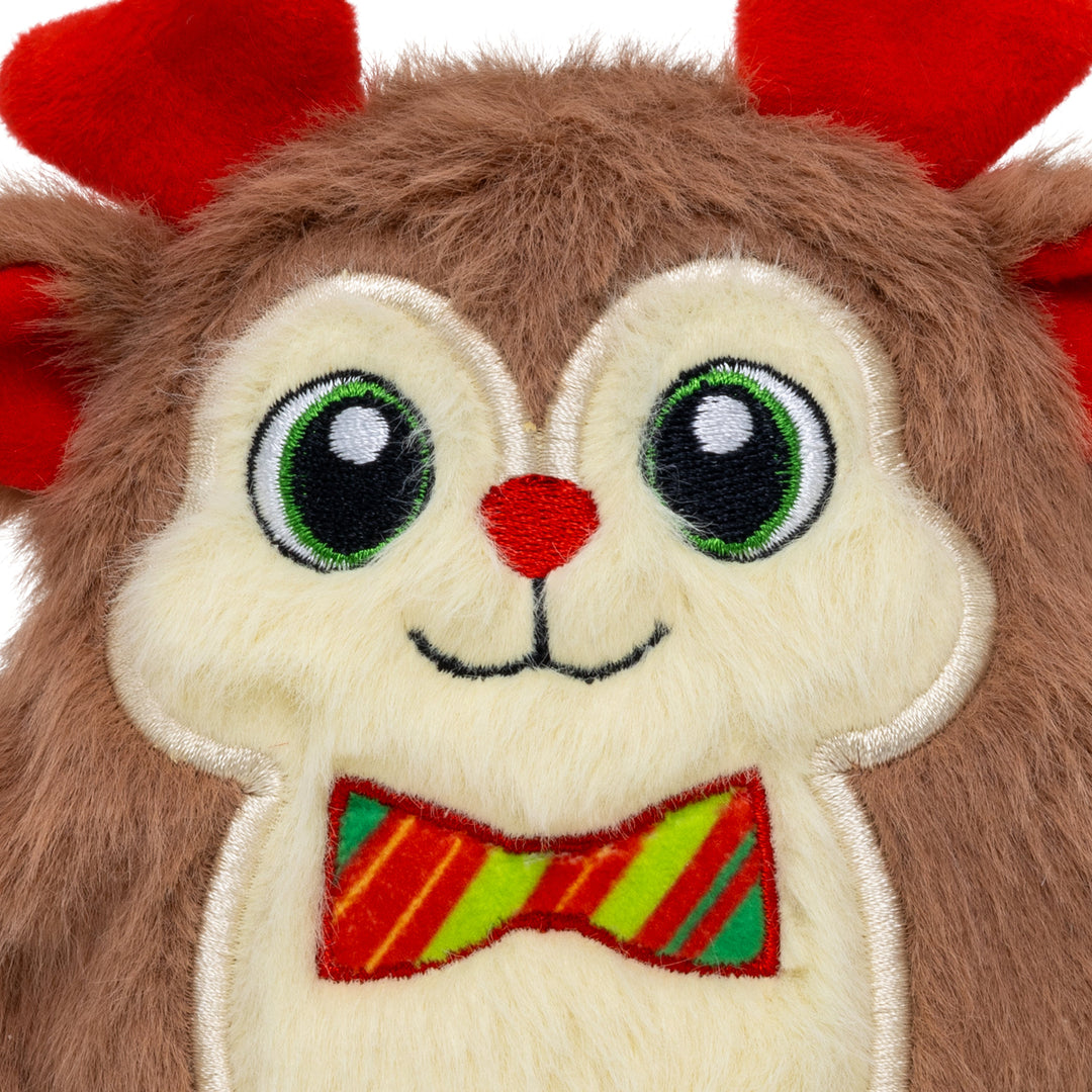 KONG Holiday Snuzzles Bow Tie Reindeer Small, Christmas dog toy