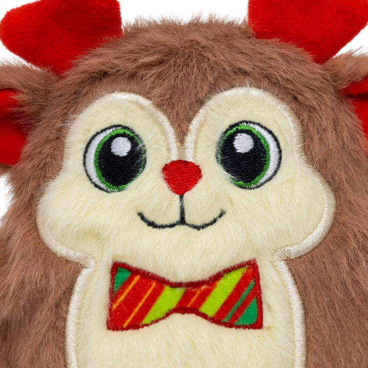 KONG Holiday Snuzzles Bow Tie Reindeer Small, Christmas dog toy