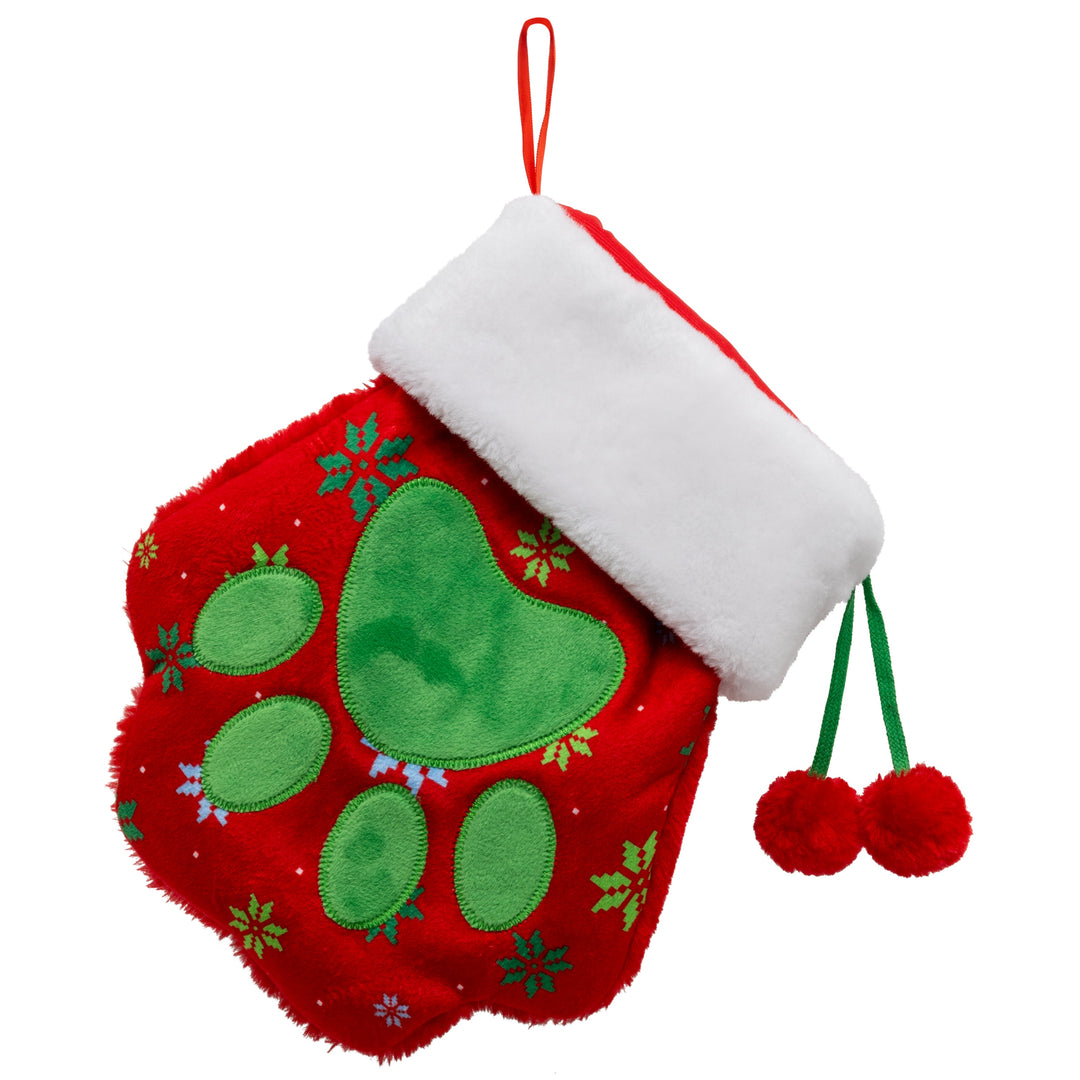 KONG Holiday Stocking Paw Red Large, Christmas stocking for pets