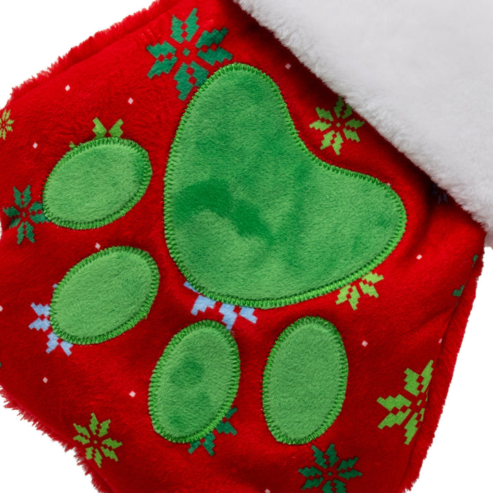 KONG Holiday Stocking Paw Red Large, Christmas stocking for pets