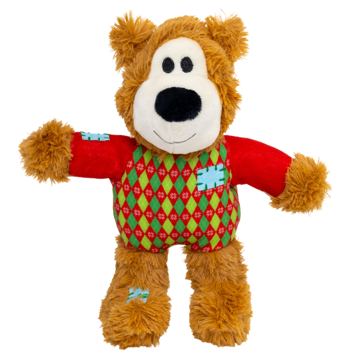 KONG Holiday Wild Knots Sweater Bear Red Small Medium, Christmas dog toy