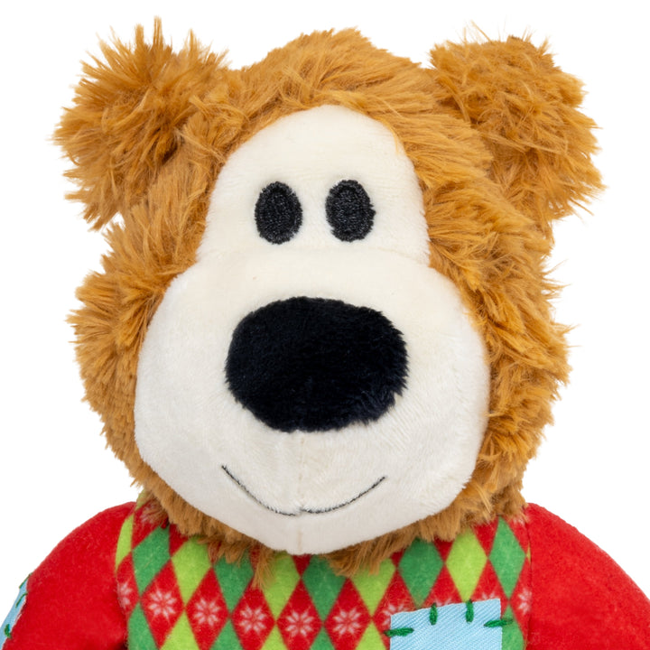 KONG Holiday Wild Knots Sweater Bear Red Small Medium, Christmas dog toy