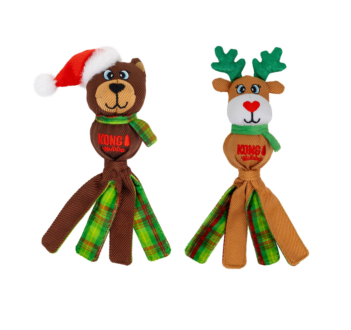 KONG Holiday Wubba Small tug and fetch dog toy