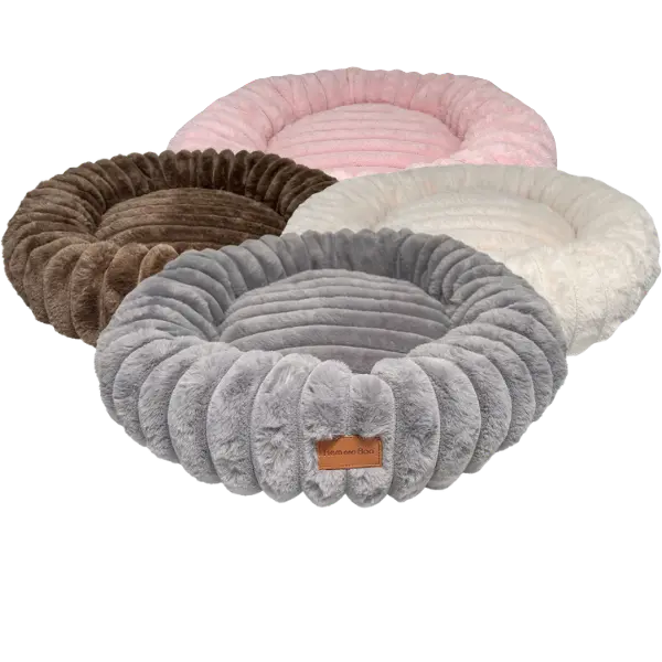 Hem & Boo super soft round dog beds in mixed colours
