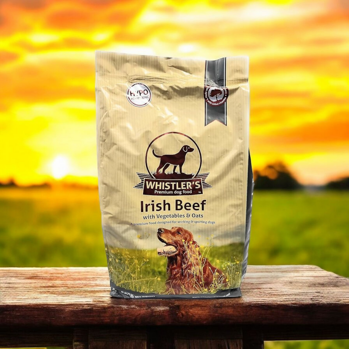 Whistlers Irish Beef with Vegetables and Oats adult dry dog food bag
