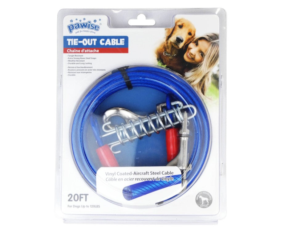 Pawise Heavy Tie Out Cable 20FT 120LBS