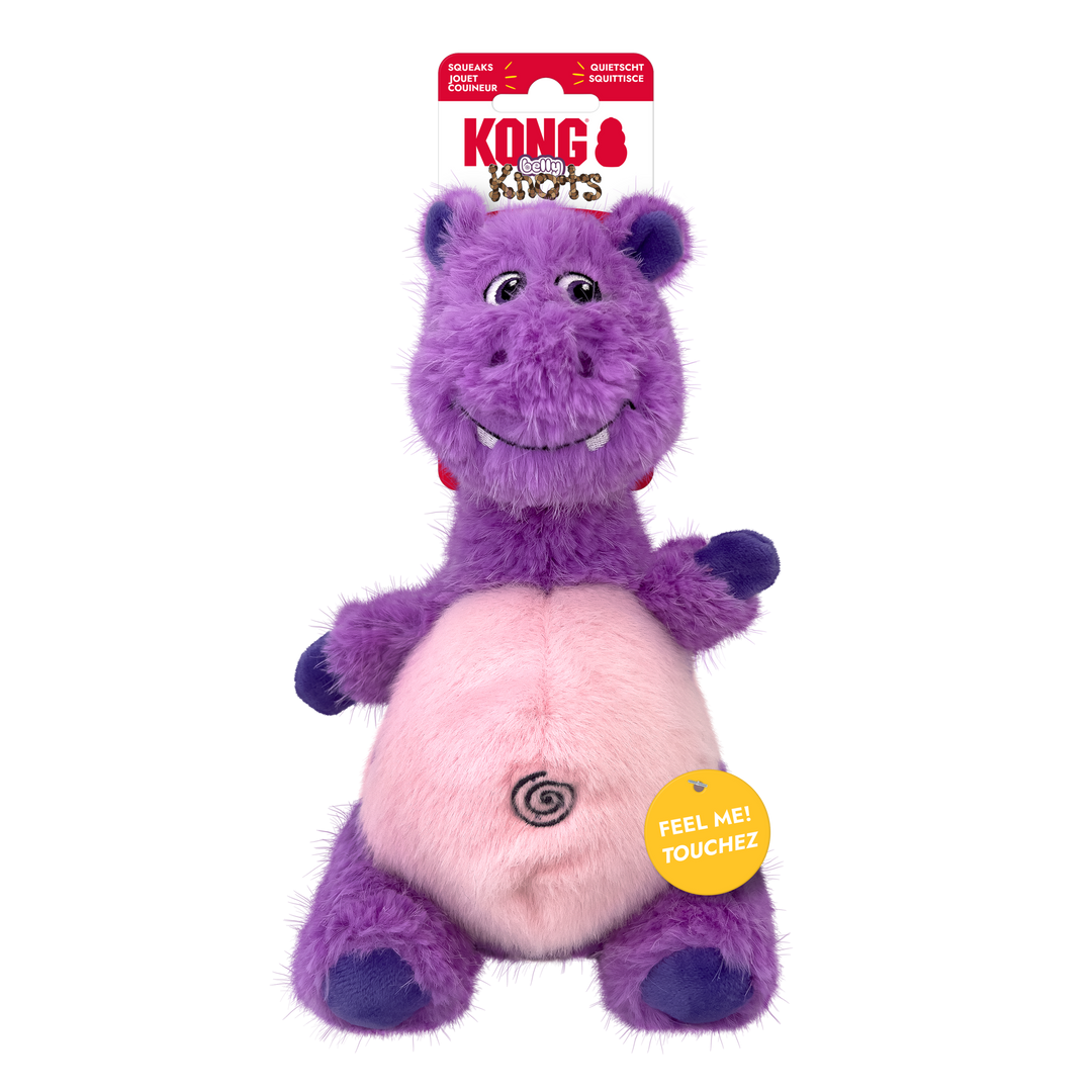 KONG Knots Belly Hippo Medium/Large, in packaging