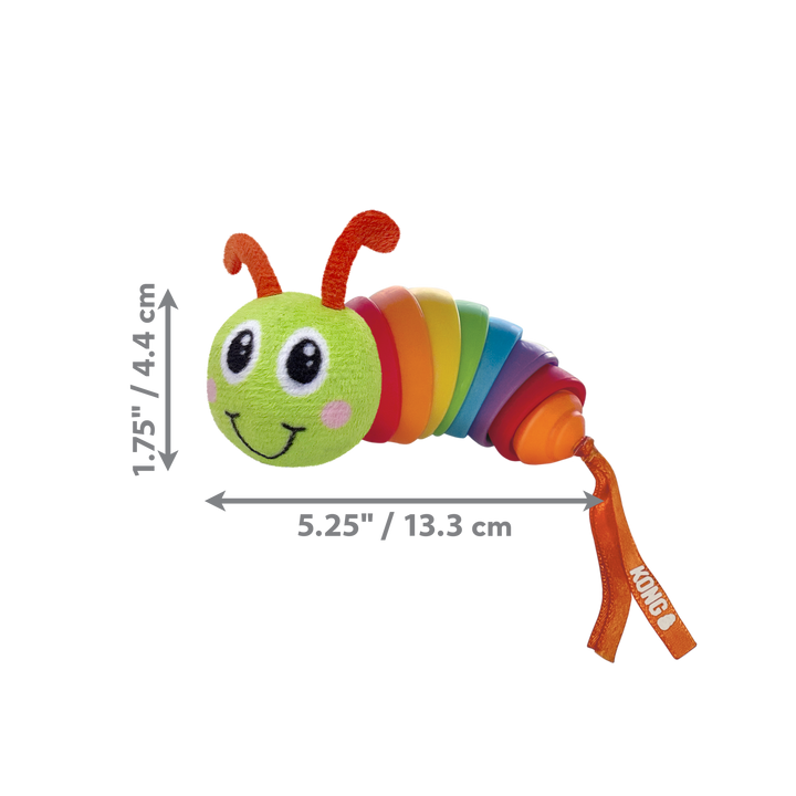 KONG Cat Bat-A-Bout Clackz Caterpillar, dimensions