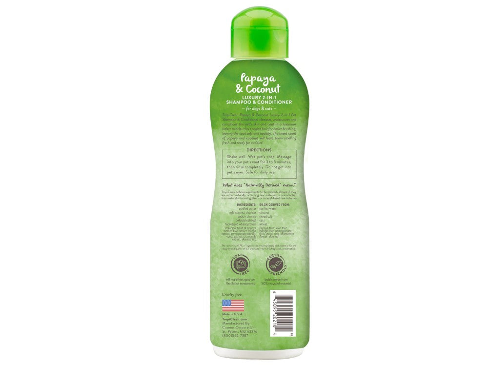 Tropiclean Lime &amp; Coconut De-Shedding Shampoo 335ml
