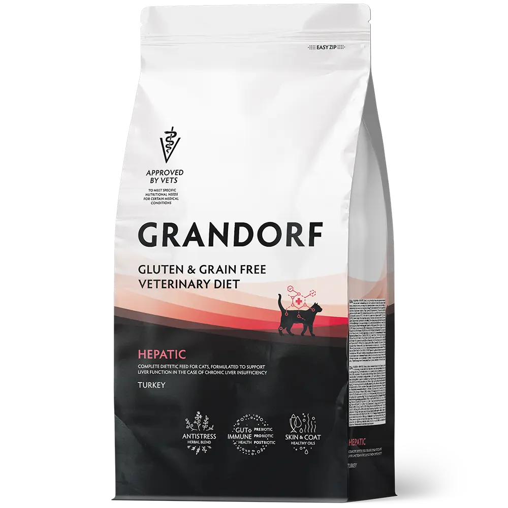 Grandorf Veterinary Diet Hepatic Turkey Dry Cat Food 400g