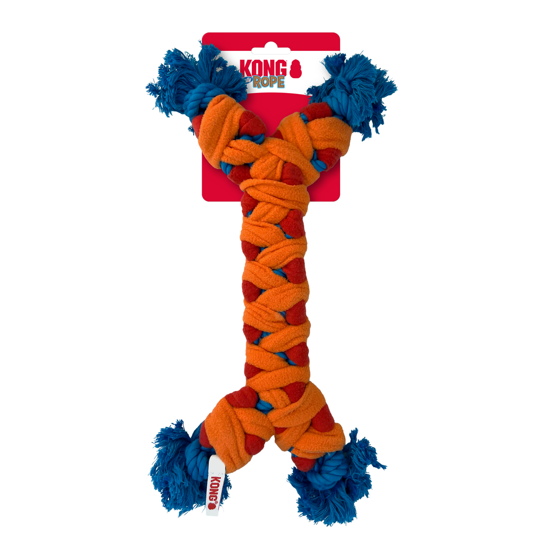 KONG Rope Rally Bone Medium Dog Chew Toy, in packaging