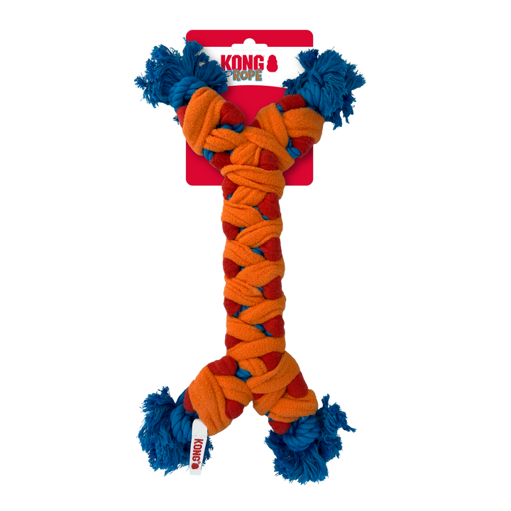KONG Rope Rally Bone Medium Dog Chew Toy, in packaging