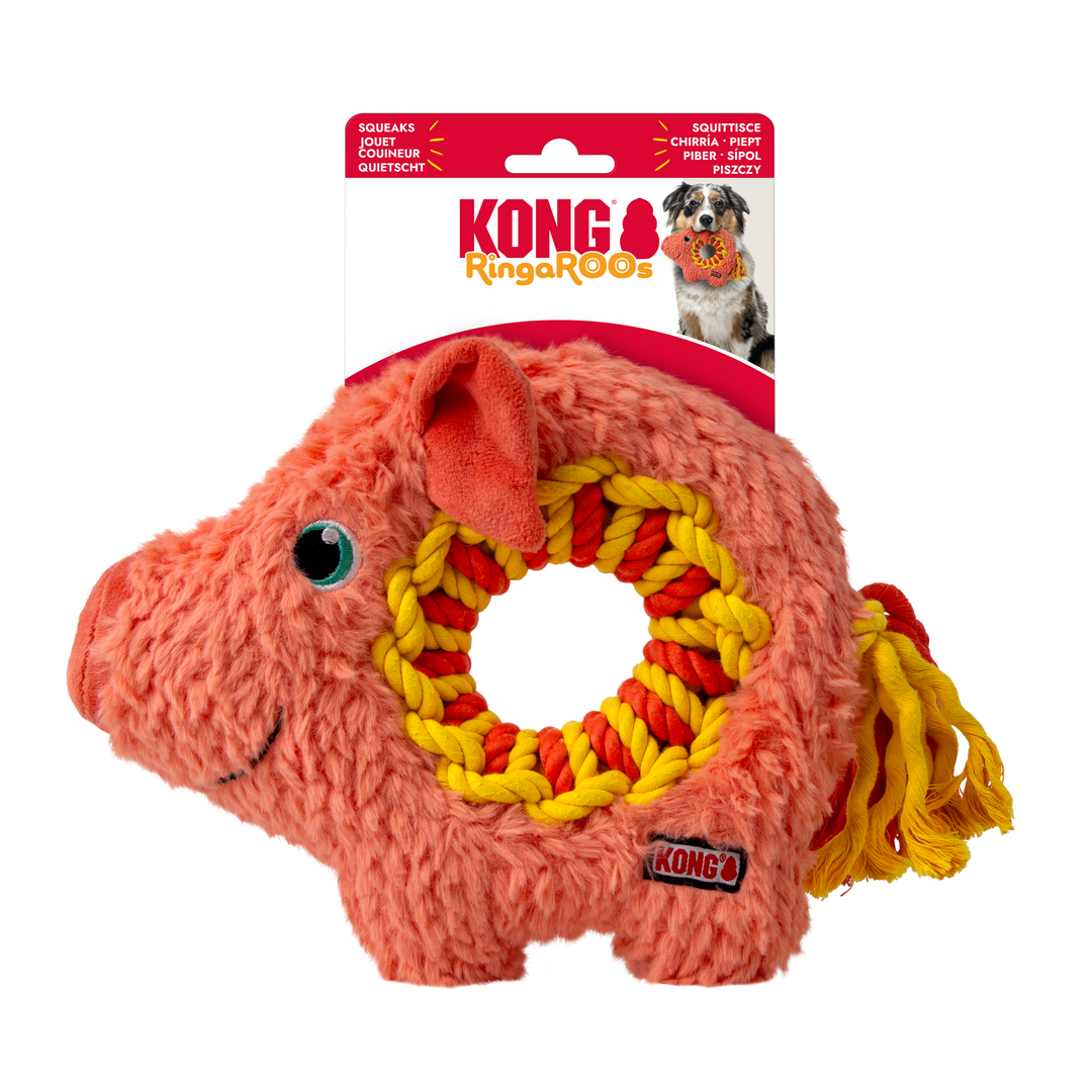KONG Ringaroos Pig Medium, in packaging
