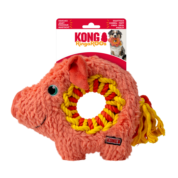 KONG Ringaroos Pig Medium, in packaging