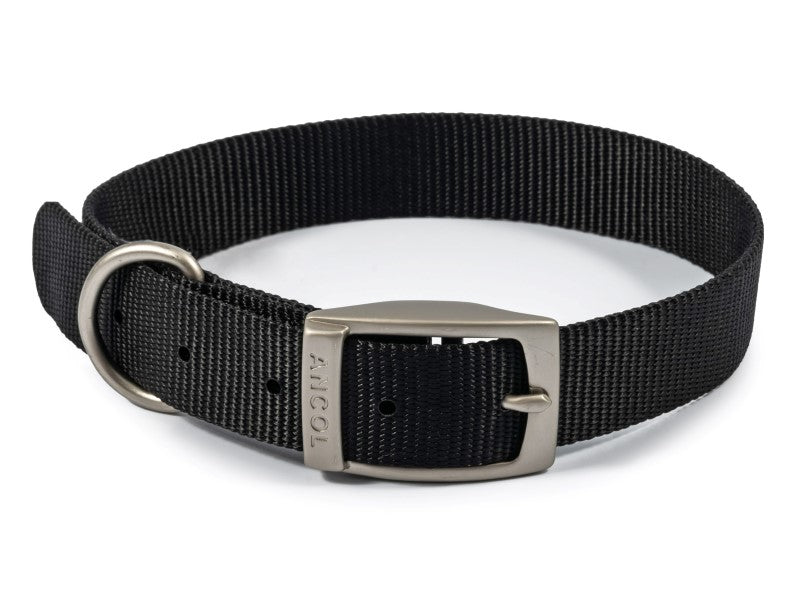 Ancol Viva Padded Nylon Collar Black 66cm Size 8 (Dog) 