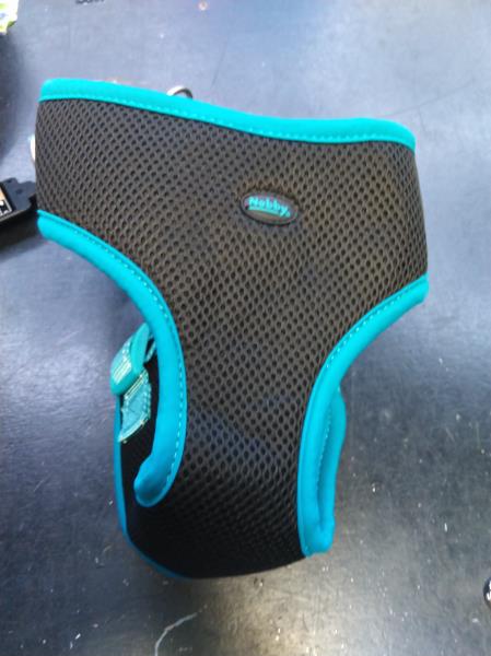 Nobby Harness Black Mesh Reflect turquoise l 69-83 cm + 66 cm w 25 mm