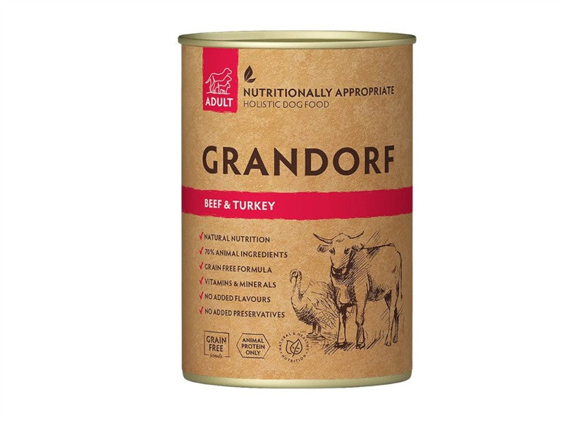Grandorf Adult Beef And Turkey Tin 400g | Petshop Near Me