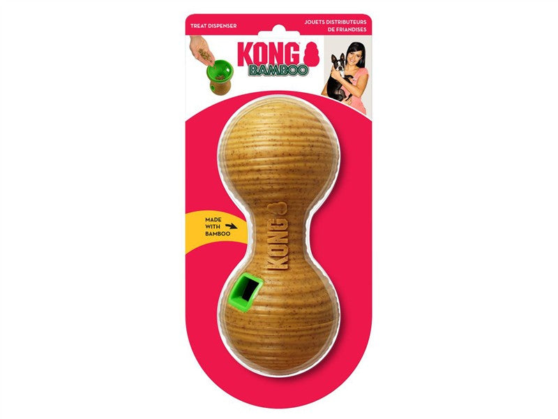 KONG Bamboo Feeder Dumbell Medium Dog Chew Toy 