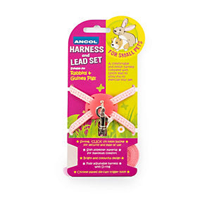 Ancol Rabbit Harness&amp;Lead Set Pink 
