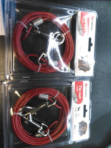 Flamingo Tie Out Cable 5m Max 15kg Red