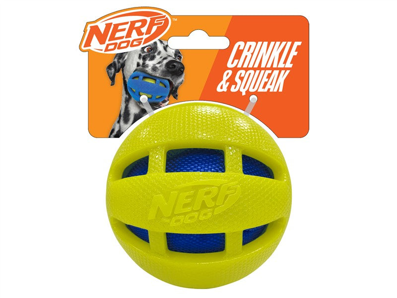 Nerf Squeak &amp; Crunch Balls 10cm (Dog) 