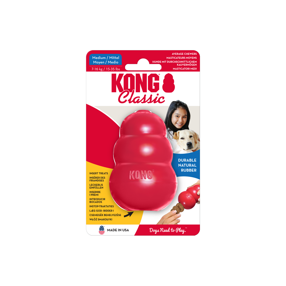 KONG Classic Toy Red - Medium, in packaging