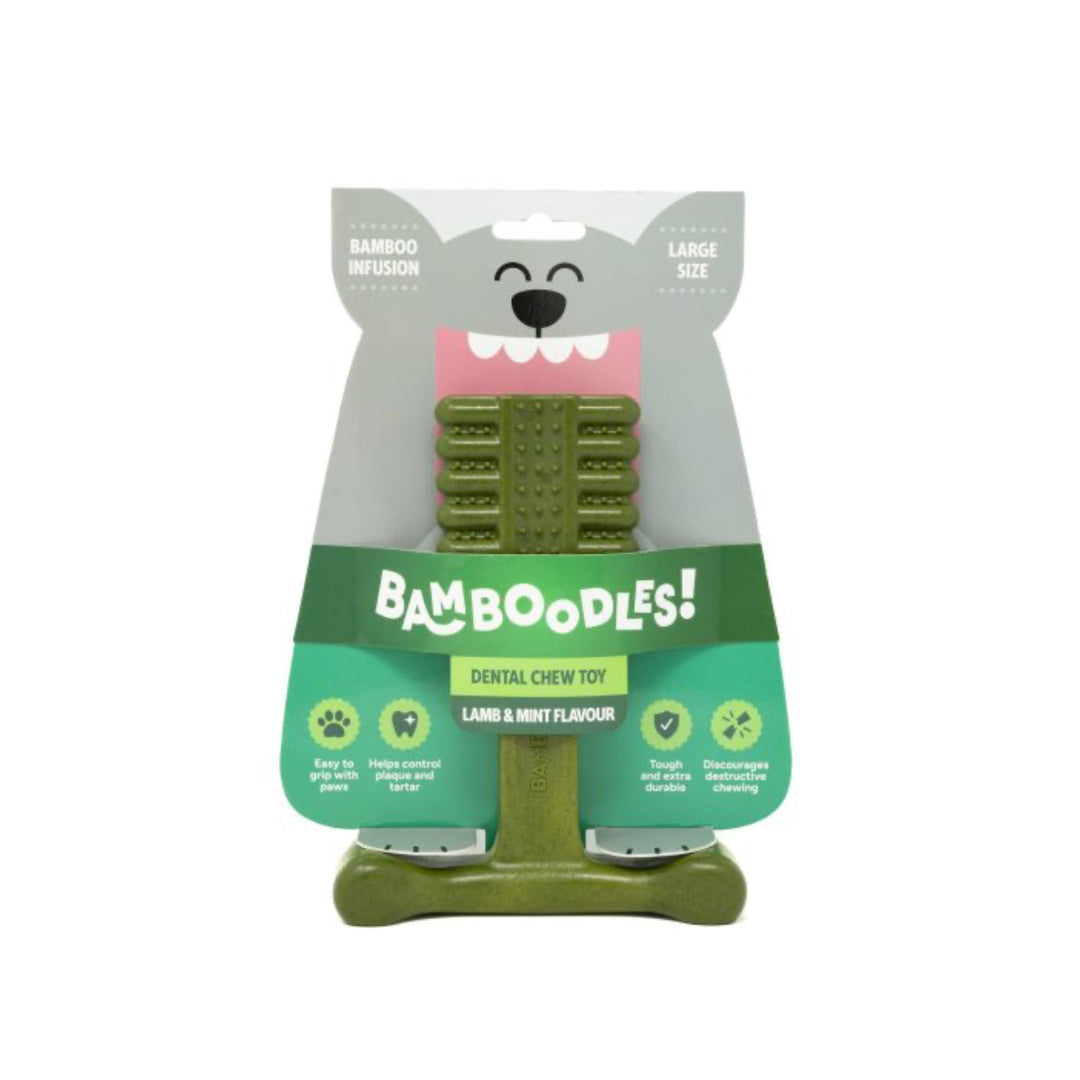 Bamboodles Dental Lamb and Mint 18cm dog chew in pack