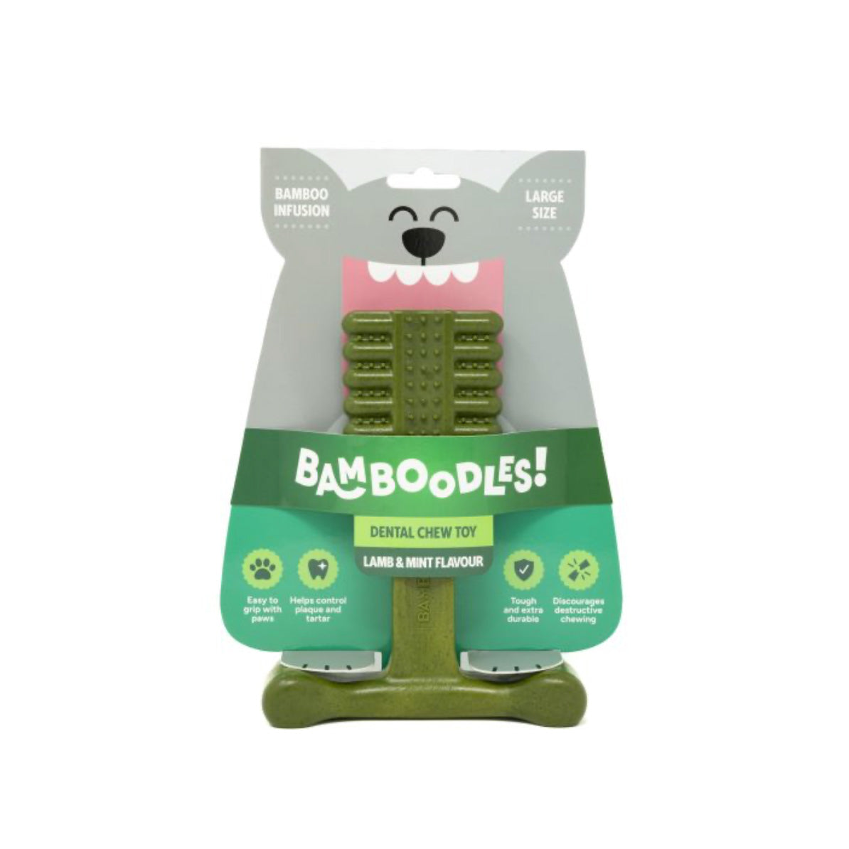 Bamboodles Dental Lamb and Mint 18cm dog chew in pack